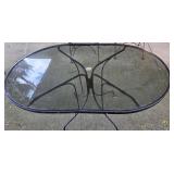 Glass Top and Wrought Iron Patio Table 60'