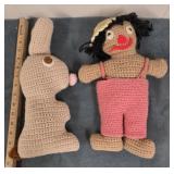 Hand Crocheted Rabbit & Clown