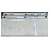 2 Aluminum 4' Levels & Square