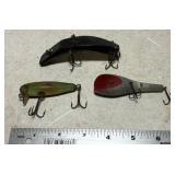 3 Wooden Fishing Lures