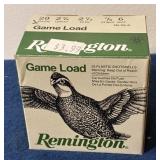 Full Box Remington 20 Gauge #6 Shot Shells
