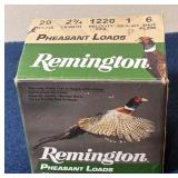 Full Box Remington 20 Gauge #6 Shot Shells