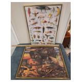 2 Framed Fishing Themed Puzzles