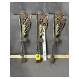 3  SMALL CURTAIN SWING RODS 13" LONG