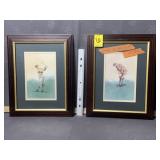 VINTAGE P. NICHOLS GOLF PRINTS 14" x 11"