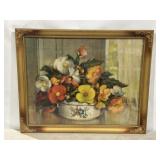VINTAGE FLORAL ART PRINT 25" x 31"