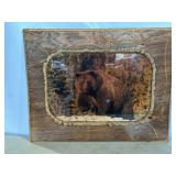 RUSTIC WOOD FRAMED BEAR 30" x 24"