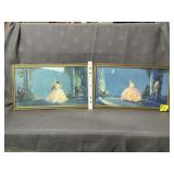 ART DECO MARY GOLD FRAMED PRINTS 19" x 11"