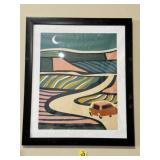 ABSTRACT CAR DRIVING ART PRINT 26" x 22"