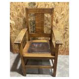 ANTIQUE MISSION ARTS & CRAFTS "LIMBERT" OAK CHAIR