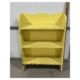 YELLOW DECORATIVE SHELF, 35" T X 25" L X 9 " W