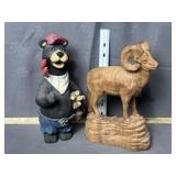 RESIN BEAR & RAM DECOR