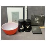 PYREX DISH, ORIENTAL CANISTERS, PICTURE ALBUM