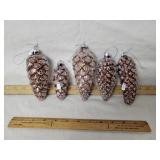GLASS PINECONE CHRISTMAS ORNAMENTS