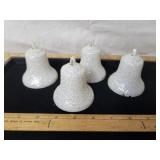 4 VINTAGE PLASTIC GLITTER BELLS