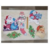 SEVERAL VINTAGE DIE CUT CHRISTMAS DECORATIONS
