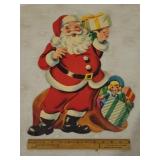 VINTAGE P,T,D DIE CUT SANTA DECORATION