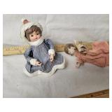 VINTAGE STYLE ANGEL FIGURINE, BLUE CONE ANGEL