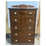 VINTAGE MAHOGANY CHEST OF DRAWERS, 51 1/2" T
