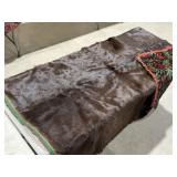 LARGE VINTAGE HORSE HIDE BLANKET, 72" X 60"