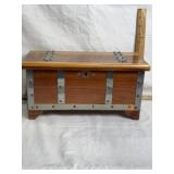 WOOOD TRINKET BOX W/ METAL BANDS