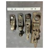 4 VINTAGE METAL HAND PLANES