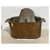 COPPER BOILER W/ LID, HAS DAMAGE