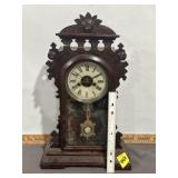 ANTIQUE EASTLAKE PARLOR CLOCK, W KEY, UNTESTED