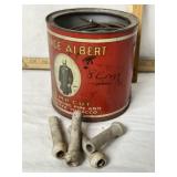PRINCE ALBERT TIN W/ PORCELAIN INSULATORS