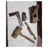 WOOD HAMMER, PLANERS, SQUARE