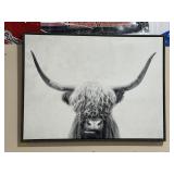 FRAMED BLACK & WHITE HOME DECOR OF HIGHLAND COW