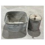 SQUARE GALVANIZED TUB & GAS CAN