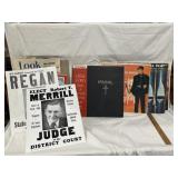 POLITICAL POSTERS, MAGAZINES, VYNAL RECORDS