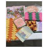 VTG. LINEN, CROCHET WORK, MORE