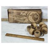 CHICAGO WOODEN ROLLER SKATE WHEEL, BOX