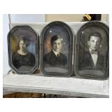 3 ART DECO PORTRAITS & FRAME