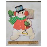 VINTAGE DENNISON SNOWMAN DIE CUT DECORATION