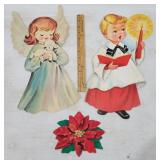 3 VINTAGE DENNISON DIE CUT DECORATIONS