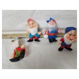 4 VTG. PLASTIC DISNEY DWARFS