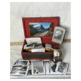 VTG, WOOD BOX FULL BLACK & WHITE PHOTOS