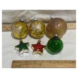 6 VINTAGE CHRISTMAS ORNAMENTS