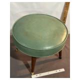 MID-CENTURY TEAL COLORED PADDED VANITY STOOL