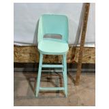 TEAL COLORED METAL STOOL