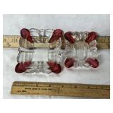VINTAGE SMALL FLASHGLASS TRINKET TRAYS