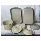 VINTAGE GREEN & YELLOW ENAMELWARE