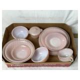 FIREKING ROSE PINK SWIRL DISHES
