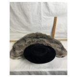 BLACK VELVET HAT, FUR SHOLDER SHAWL