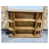 WOODEN BOOK SHELF, 33 3/4" T X 40" L X 9 1/4" W