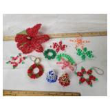 VTG. BEADED CHRISTMAS ORNAMENTS