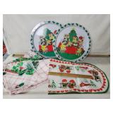 CHRISTMAS PLACE MATS & METAL SERVING TRAY